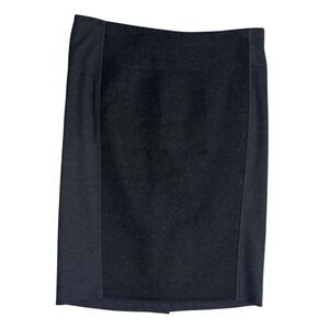 Max Mara Black Gray Virgin Wool Angora Blend Skirt Size 44IT 10US Career wear